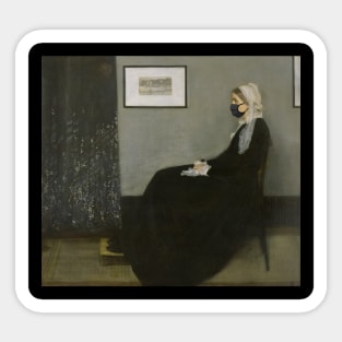 Pandemic Mask Art Whistlers Mother Sticker